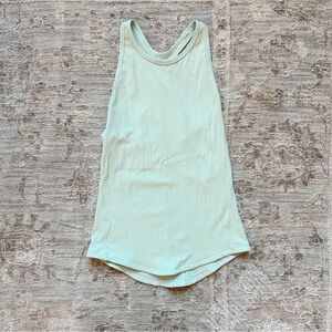 Lululemon Base Pace Mint Green Ribbed Women's Athletic Racerback Tank Top Sz 4